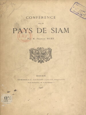 cover image of Conférence sur le pays de Siam